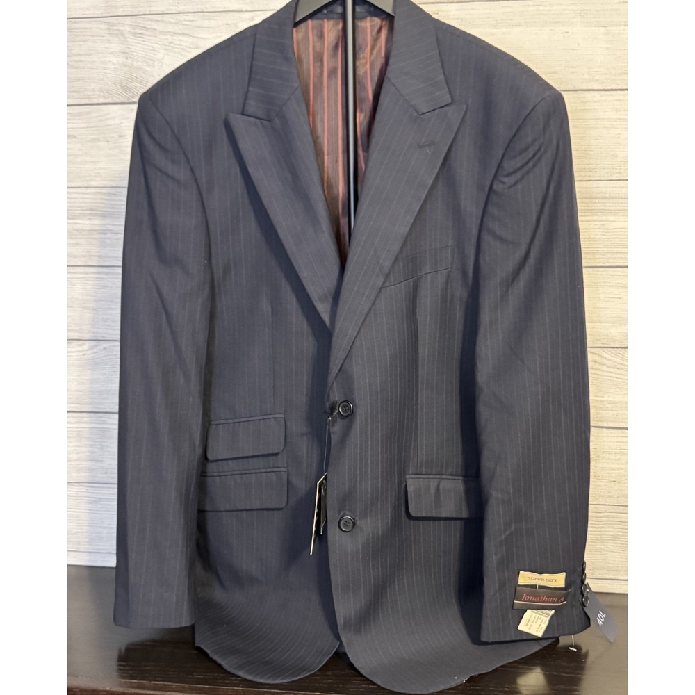 Jonathan A Men's Navy Super 150's Wool Blazer – Size 40L (NWT)